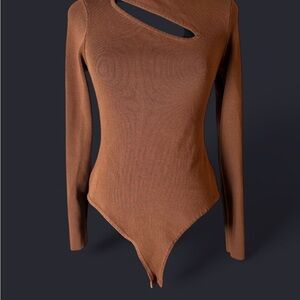 Fashion Nova Brown Cutout Bodysuit